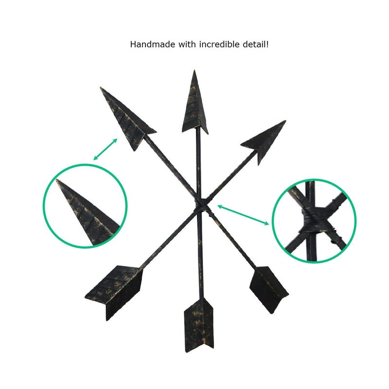 Wallcharmers Large 3-Set Arrow Wall Decor | Rustic 15" Cast Iron Metal Arrows Bound with Wire by Wallcharmers - Image 2